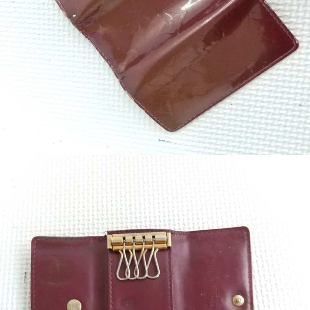 Louis Vuitton Leather Brown/Wine 4 Key Holder Gold Snap GUC